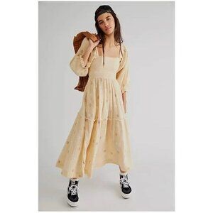 Free People Cream Floral Maxi Dress